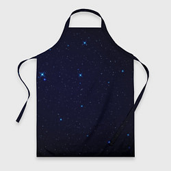 Фартук кулинарный Тёмный космос и синие звёзды, цвет: 3D-принт
