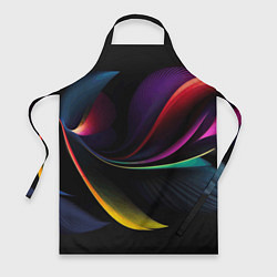 Фартук кулинарный Ночная абстракция из разноцветных лучей, цвет: 3D-принт