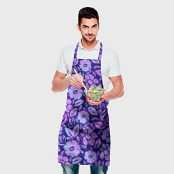Фартук кулинарный Фиолетовые цветочки, цвет: 3D-принт — фото 2