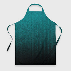 Фартук кулинарный Градиент чёрно-бирюзовый, цвет: 3D-принт