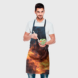 Фартук кулинарный Fire black background, цвет: 3D-принт — фото 2