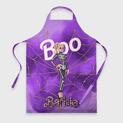Фартук кулинарный Барби в костюме скелета: паутина и фиолетовый дым, цвет: 3D-принт