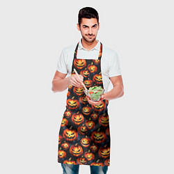 Фартук кулинарный Весёлые тыквы на Хеллоуин паттерн, цвет: 3D-принт — фото 2