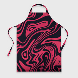 Фартук кулинарный Абстракция чёрно-розовый, цвет: 3D-принт