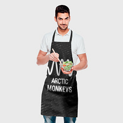 Фартук кулинарный Arctic Monkeys glitch на темном фоне, цвет: 3D-принт — фото 2