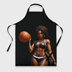 Фартук кулинарный Девушка с баскетбольным мячом, цвет: 3D-принт