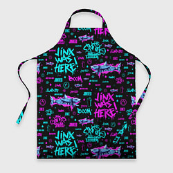 Фартук кулинарный Jinx Arcane pattern neon, цвет: 3D-принт