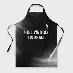 Фартук кулинарный Hollywood Undead glitch на темном фоне посередине, цвет: 3D-принт