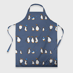 Фартук кулинарный Забавное семейство пингвинов, цвет: 3D-принт