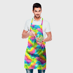 Фартук кулинарный Разноцветные облака из бумаги паттерн, цвет: 3D-принт — фото 2