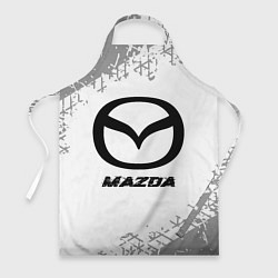 Фартук Mazda speed на светлом фоне со следами шин