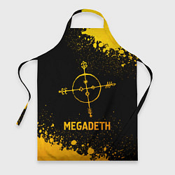 Фартук кулинарный Megadeth - gold gradient, цвет: 3D-принт