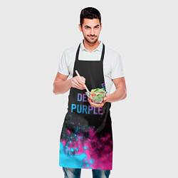 Фартук кулинарный Deep Purple - neon gradient посередине, цвет: 3D-принт — фото 2