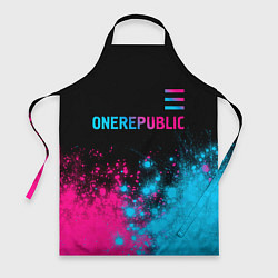 Фартук кулинарный OneRepublic - neon gradient посередине, цвет: 3D-принт