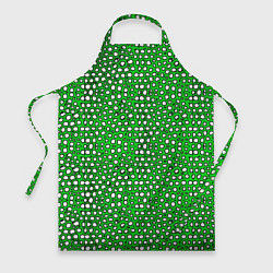 Фартук кулинарный Белые пузырьки на зелёном фоне, цвет: 3D-принт