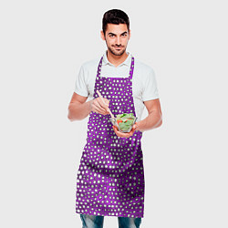 Фартук кулинарный Белые пузырьки на фиолетовом фоне, цвет: 3D-принт — фото 2