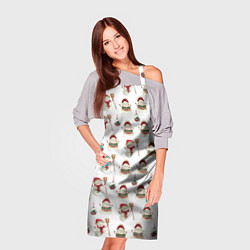 Фартук кулинарный Новогодние снеговики, цвет: 3D-принт — фото 2