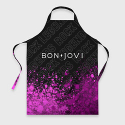 Фартук кулинарный Bon Jovi rock legends посередине, цвет: 3D-принт