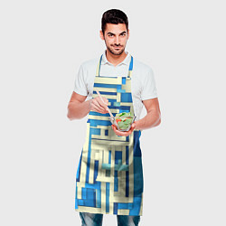 Фартук кулинарный Полосы на синем фоне, цвет: 3D-принт — фото 2