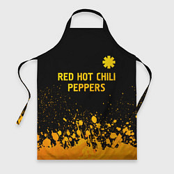 Фартук кулинарный Red Hot Chili Peppers - gold gradient посередине, цвет: 3D-принт