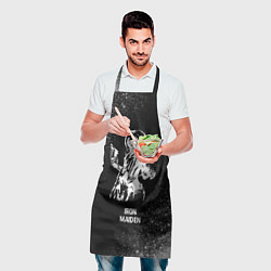 Фартук кулинарный Iron Maiden glitch на темном фоне, цвет: 3D-принт — фото 2