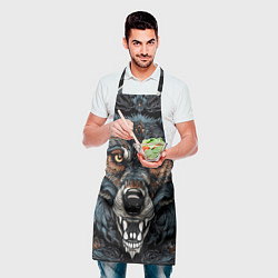 Фартук кулинарный Дикий волк с узорами, цвет: 3D-принт — фото 2