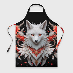 Фартук кулинарный Белая лисица - кицунэ, цвет: 3D-принт