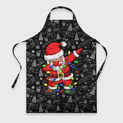 Фартук кулинарный Санта Клаус с гирляндой, цвет: 3D-принт