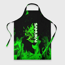 Фартук кулинарный Samurai green fire toxic, цвет: 3D-принт