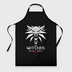 Фартук кулинарный The Witcher белое лого гейм, цвет: 3D-принт