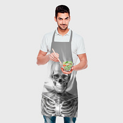 Фартук кулинарный Скелет черно белый, цвет: 3D-принт — фото 2
