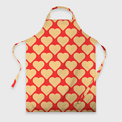 Фартук кулинарный Охристые сердца, цвет: 3D-принт