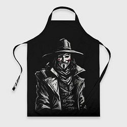 Фартук Гай фокс на чёрном фоне