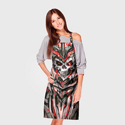 Фартук кулинарный Красный череп в камне, цвет: 3D-принт — фото 2