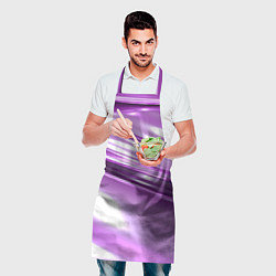 Фартук кулинарный Нежные фиолетовые полосы абстракта, цвет: 3D-принт — фото 2
