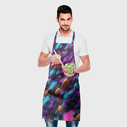 Фартук кулинарный Полёт цветных частиц - нейросеть, цвет: 3D-принт — фото 2