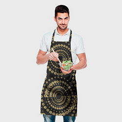 Фартук кулинарный Золотой Биткоин на черном, цвет: 3D-принт — фото 2