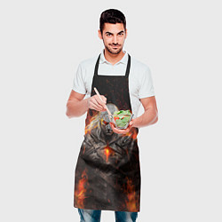Фартук кулинарный Ведьмак и пламя, цвет: 3D-принт — фото 2