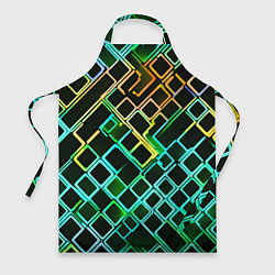 Фартук Жёлто-синие квадраты на чёрном фоне