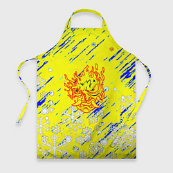 Фартук кулинарный Cyberpunk logo winter, цвет: 3D-принт