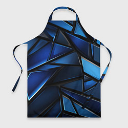 Фартук кулинарный Синие объемные геометрические объекты, цвет: 3D-принт