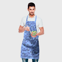 Фартук кулинарный Узоры гжель на голубом фоне, цвет: 3D-принт — фото 2