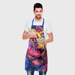 Фартук кулинарный Лев светящийся неоновый, цвет: 3D-принт — фото 2