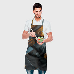 Фартук кулинарный Черные и золотые слитки, цвет: 3D-принт — фото 2