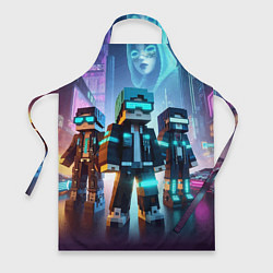 Фартук Minecraft - neon metropolis ai art