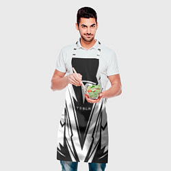 Фартук кулинарный Tesla - black and white, цвет: 3D-принт — фото 2