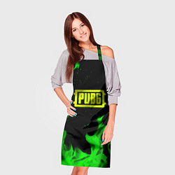 Фартук кулинарный PUBG кислотное лого огненный стиль, цвет: 3D-принт — фото 2