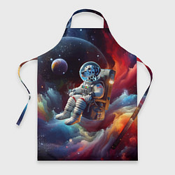 Фартук кулинарный Космонавт далматинец в неоновой галактике, цвет: 3D-принт