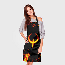 Фартук кулинарный Quake fire logo, цвет: 3D-принт — фото 2