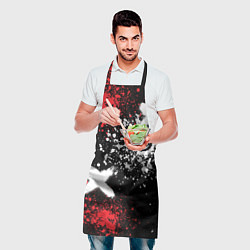 Фартук кулинарный Дракон уроборос на фоне брызг красок и граффити, цвет: 3D-принт — фото 2